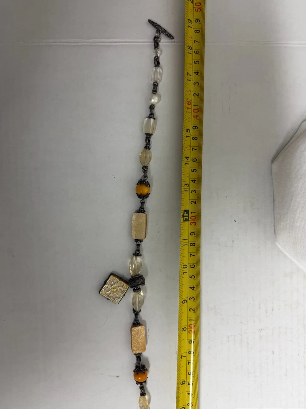 Vintage 90’s Stephen Dweck .925 Silver Pearl Amber, Citrine & Quartz Necklace
